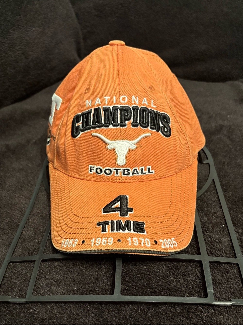 Texas Longhorns x TEI National Champions hook and loop Orange Strapback hat